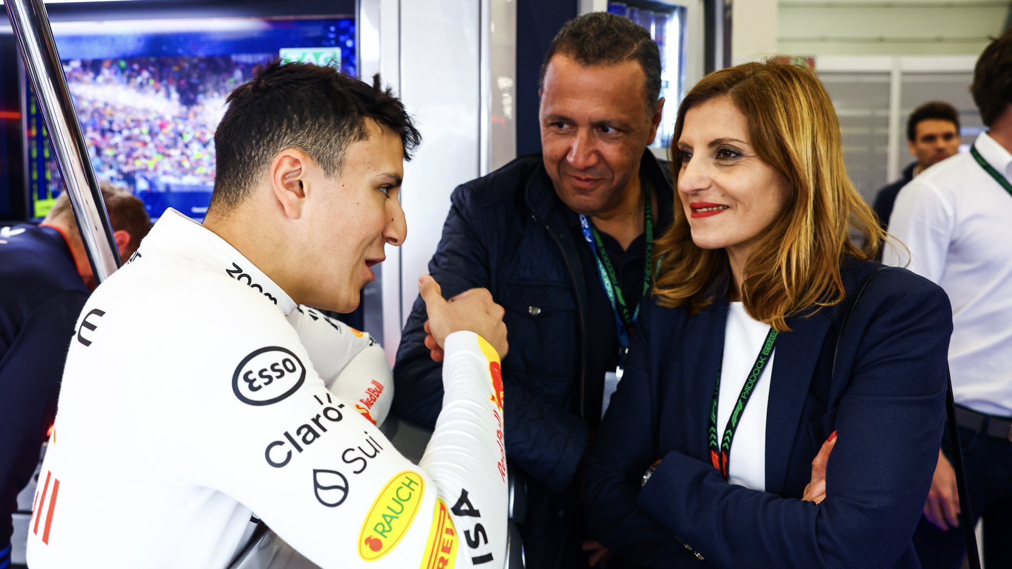 Isack Hadjar and his parents, Yassine and Randa