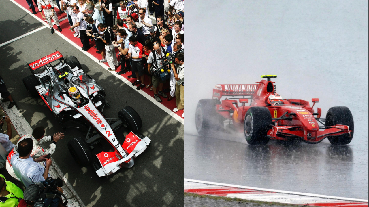 The 2007 F1 cars of Lewis Hamilton and Kimi Raikkonnen