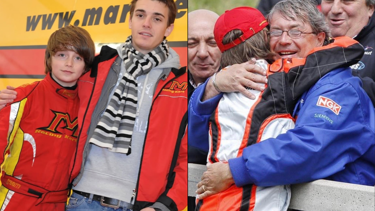 Charles Leclerc with Jules Bianchi and Herve Leclerc