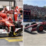 Difference between F1 V8 and V6 engines (Images from @scuderiaferrari on X)