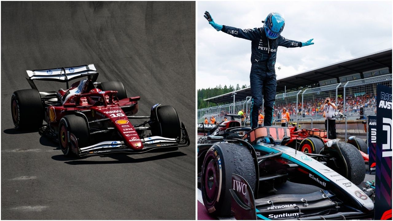 Top 5 winningest F1 teams of all time feat. Ferrari (Images from @ScuderiaFerrari and @MercedesAMGF1 on X)