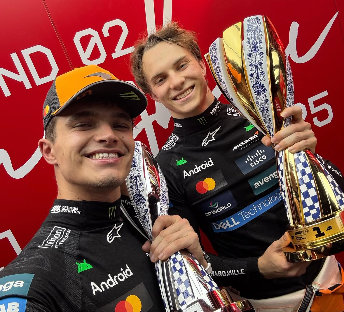 Oscar Piastri and Lando Norris after the 2025 Chinese GP.