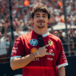 Charles Leclerc with the Tifosi at Imola.
