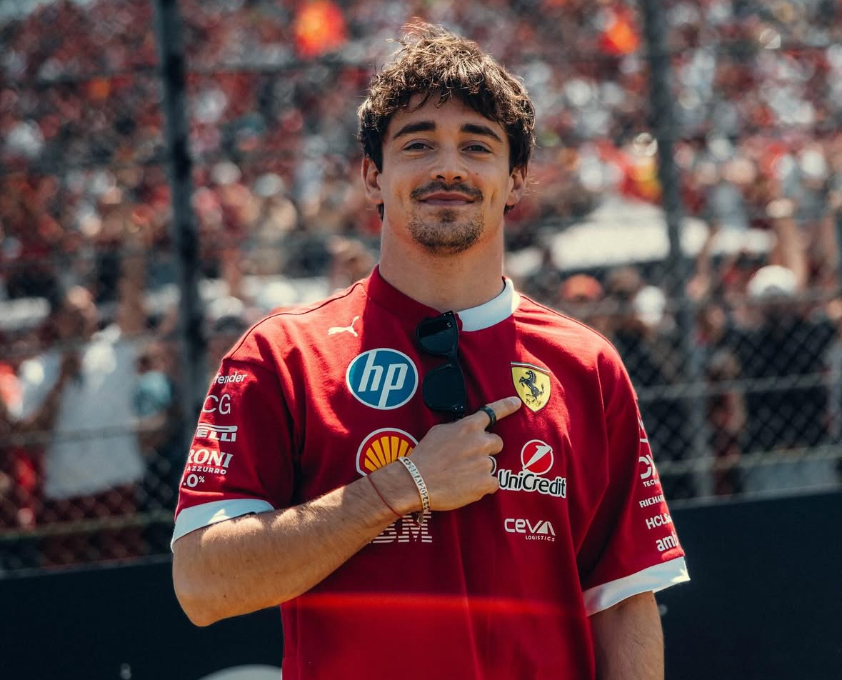 Charles Leclerc with the Tifosi at Imola.