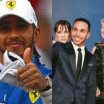 Lewis Hamilton with his mother Carmen, and sisters Samantha and Nicola Lockhart