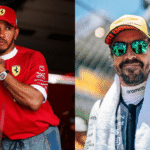 F1 stars Lewis Hamilton (L); Fernando Alonso (R)
