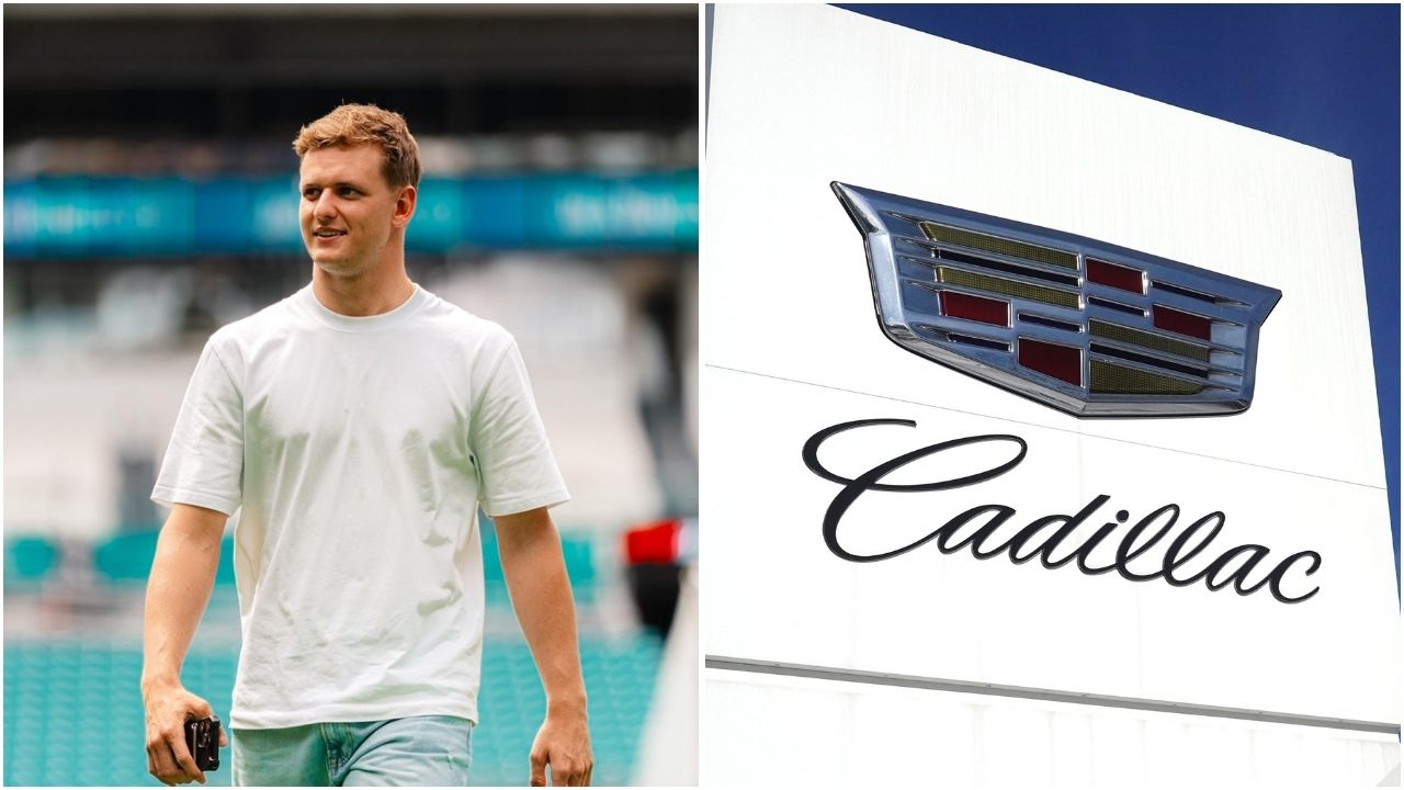 Mick Schumacher in conversation with Cadillac (Images from @SchumacherMick and @F1 on X)