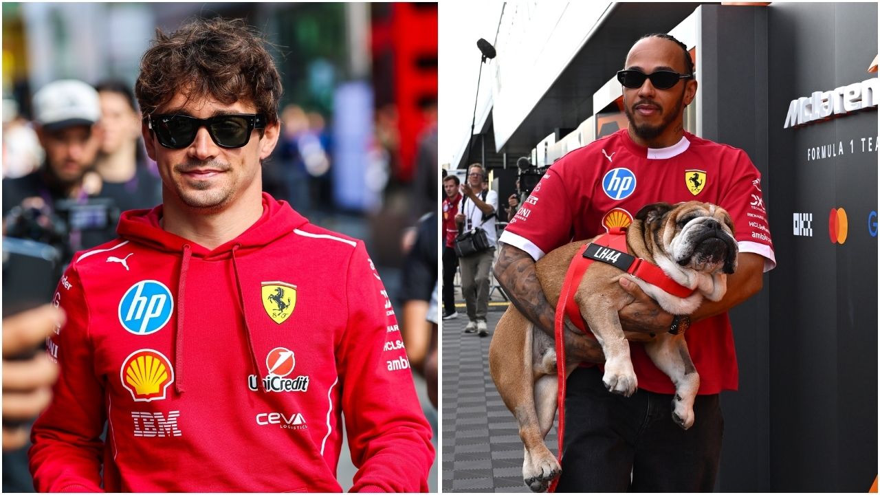 Ferrari's top order reviews their new suspension upgrade (Images from @F1 on X)